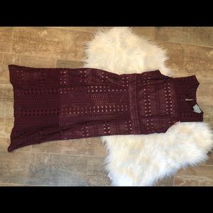 SKIES ARE BLUE MAROON DRESS